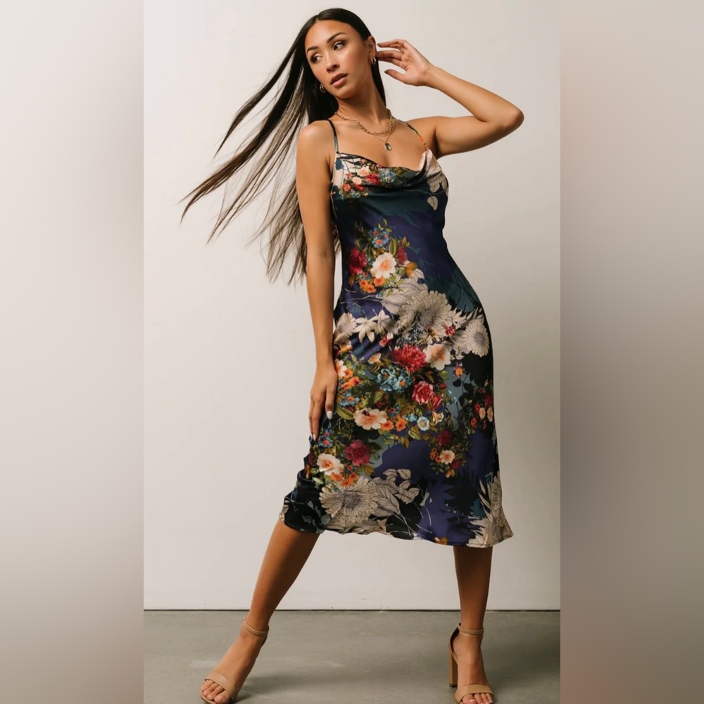 Satin midi dress
